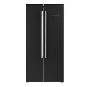 FORNO Salerno Espresso 15.62-cu ft Counter-Depth Side-by-Side Refrigerator ( Black )