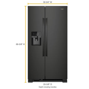 Whirlpool 21.4-cu ft Side-by-Side Refrigerator with Ice Maker ,Water and Ice Dispenser ( Black ) ENERGY STAR Certified