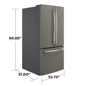 GE Counter-Depth 18.6-cu ft 3 -Door French Door Refrigerator with Ice Maker with Water Dispenser ( Slate ) ENERGY STAR Certified