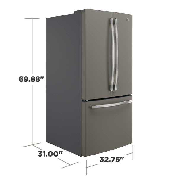 GE Counter-Depth 18.6-cu ft 3 -Door French Door Refrigerator with Ice Maker with Water Dispenser ( Slate ) ENERGY STAR Certified