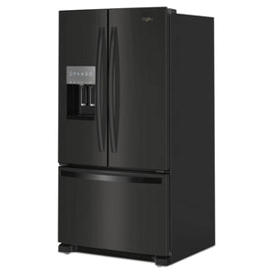 Whirlpool Standard-Depth 24.7-cu ft 3 -Door French Door Refrigerator with Ice Maker with Water and Ice Dispenser ( Black ) ENERGY STAR Certified