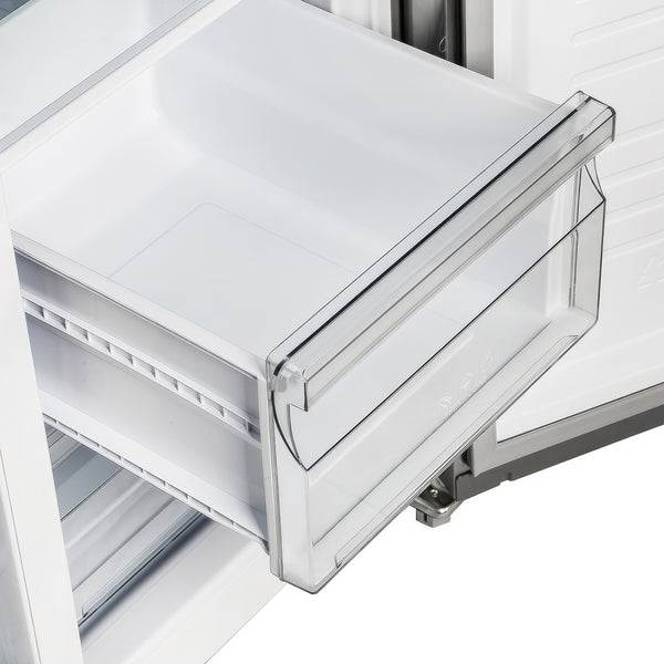 FORNO Salerno 15.6-cu ft Counter-Depth Side-by-Side Refrigerator Built-In ( Stainless steel )