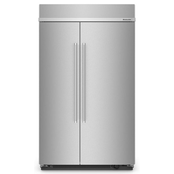 KitchenAid 30-cu ft Counter-Depth Side-by-Side Refrigerator Built-In with Ice Maker ( Stainless Steel with PrintShield Finish )