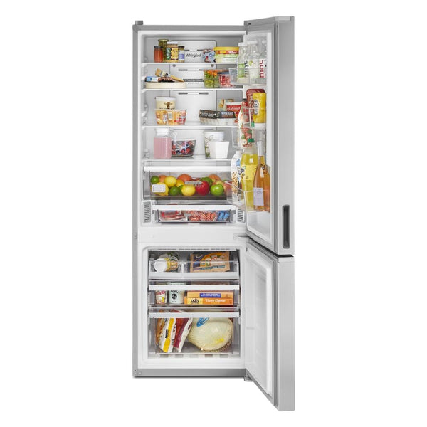 Whirlpool Garage-Ready 12.9-cu ft Counter-Depth Bottom-Freezer Refrigerator Ice Maker Optional (sold separately) ( Fingerprint Resistant Stainless Finish ) Garage Ready ENERGY STAR Certified