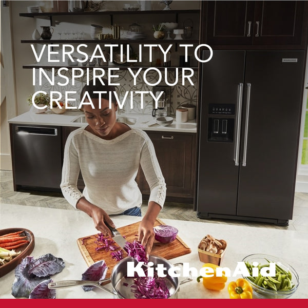 KitchenAid 24.8-cu ft Side-by-Side Refrigerator with Ice Maker ,Water and Ice Dispenser ( Black Stainless with PRINTSHIELD Finish ) ENERGY STAR Certified