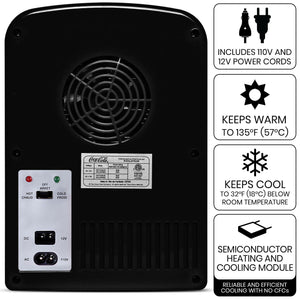 Coca-Cola Coke Zero 6 Can Portable 4L Cooler/Warmer 0.14-cu ft ( Black, Red )