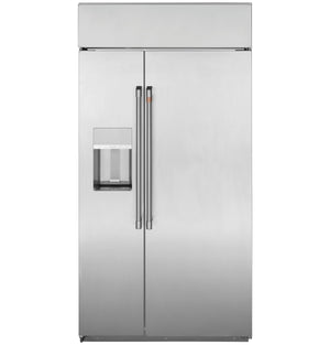 Cafe 28.7-cu ft Counter-Depth Side-by-Side Refrigerator Built-In Smart Compatible with Ice Maker ,Water and Ice Dispenser ( Stainless Steel )