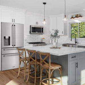 ZLINE KITCHEN & BATH Counter-Depth 21.6-cu ft 4 -Door French Door Refrigerator with Ice Maker with Water Dispenser ( Fingerprint Resistant Stainless Steel ) ENERGY STAR Certified