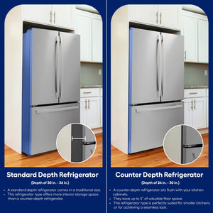 UNIQUE Off-Grid 9.7-cu ft Counter-Depth Top-Freezer Refrigerator ( Stainless steel/black )