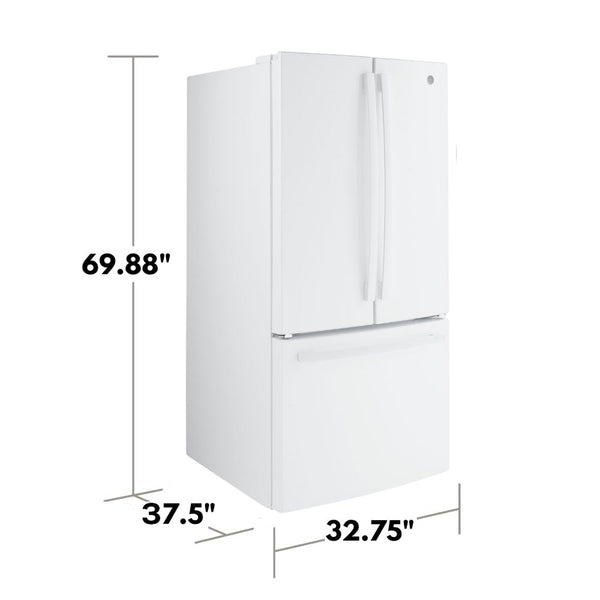 GE Standard-Depth 24.8-cu ft 3 -Door French Door Refrigerator with Ice Maker with Water Dispenser ( White ) ENERGY STAR Certified