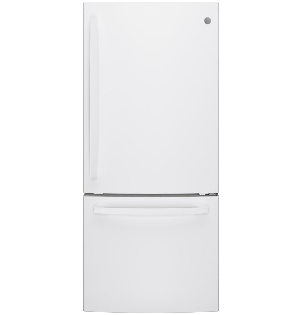 GE 20.9-cu ft Standard-Depth Bottom-Freezer Refrigerator with Ice Maker ( White ) ENERGY STAR Certified