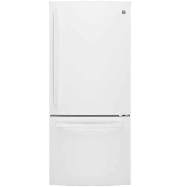 GE 20.9-cu ft Standard-Depth Bottom-Freezer Refrigerator with Ice Maker ( White ) ENERGY STAR Certified