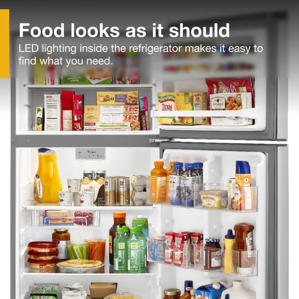 Whirlpool Flexible Storage Bin 17.6-cu ft Top-Freezer Refrigerator ( Fingerprint Resistant Metallic Steel )