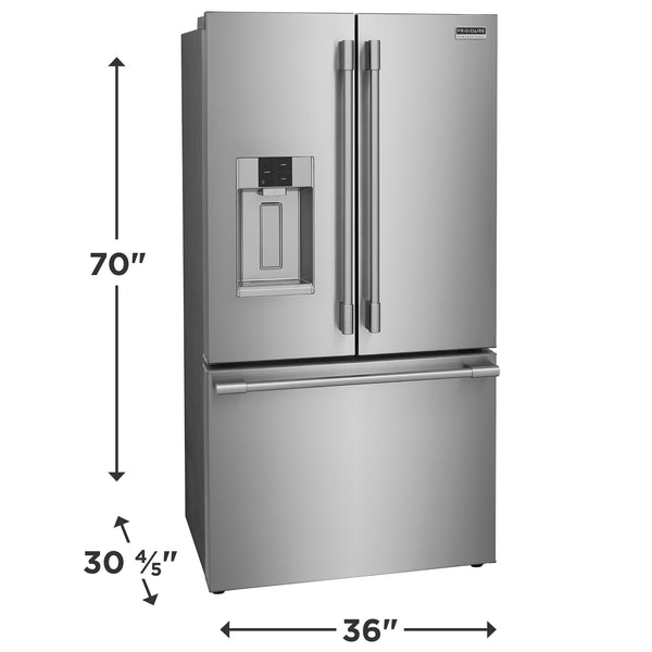 Frigidaire Professional Counter-Depth 22.6-cu ft 3 -Door French Door Refrigerator with Dual Ice Maker with Water and Ice Dispenser ( Smudge-Proof Stainless Steel ) ENERGY STAR Certified