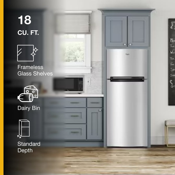 Whirlpool Flexible Storage Bin 17.6-cu ft Top-Freezer Refrigerator ( Black )