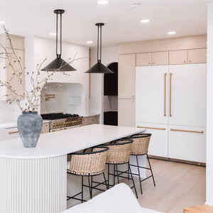 ZLINE KITCHEN & BATH Counter-Depth 32.2-cu ft 4 -Door Built-In French Door Refrigerator with Ice Maker with Water Dispenser ( Stainless Steel with White Matte Panels and Polished Gold Accent Handles ) ENERGY STAR Certified