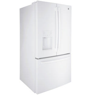 GE Standard-Depth 25.6-cu ft 3 -Door French Door Refrigerator with Ice Maker with Water and Ice Dispenser ( White ) ENERGY STAR Certified