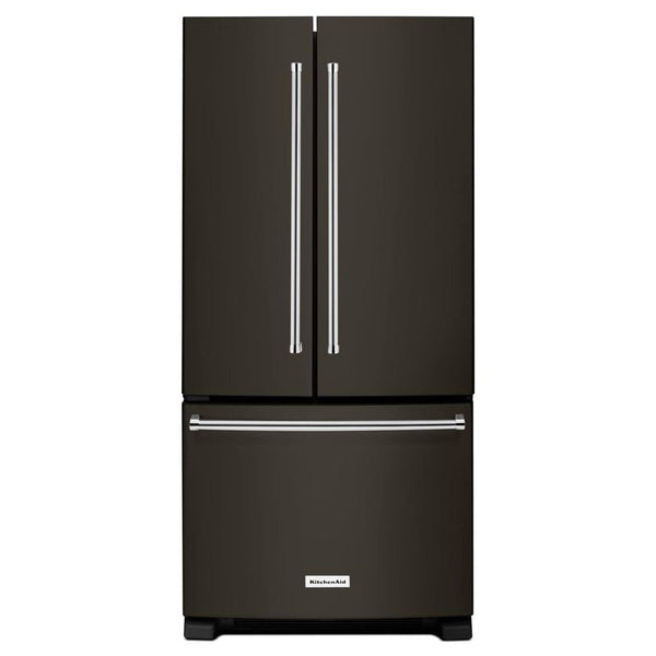 KitchenAid Standard-Depth 22.1-cu ft 3 -Door French Door Refrigerator with Ice Maker with Water Dispenser ( Black Stainless with PRINTSHIELD Finish ) ENERGY STAR Certified