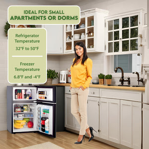 Equator Advanced Appliances 3.2-cu ft Mini Fridge with Freezer ( Black ) ENERGY STAR