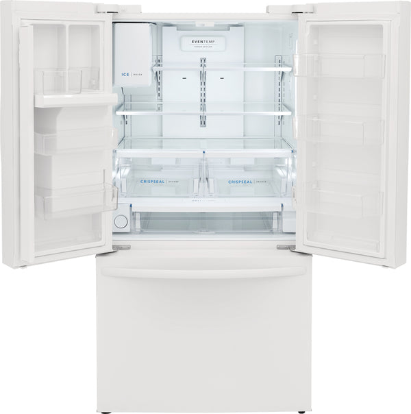 Frigidaire Standard-Depth 27.8-cu ft 3 -Door French Door Refrigerator with Ice Maker with Water and Ice Dispenser ( White ) ENERGY STAR Certified