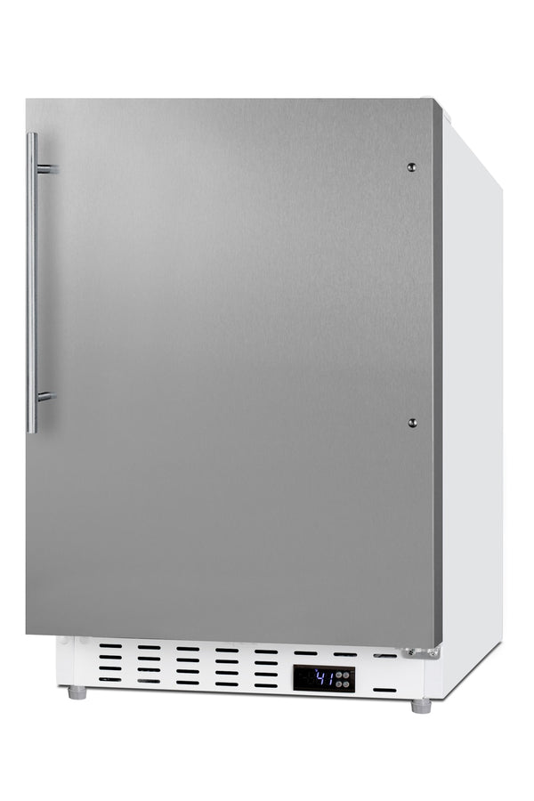 Summit Appliance 3.53-cu ft Built-In Mini Fridge ( Stainless steel door and white cabinet )