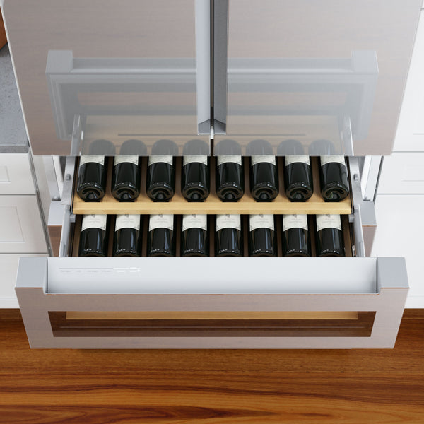 Bosch Counter-Depth 800 Series 21-cu ft 4 -Door French Door Refrigerator with Ice Maker ( Stainless steel ) ENERGY STAR Certified