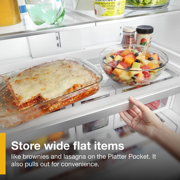 Whirlpool Standard-Depth 26.8-cu ft 3 -Door French Door Refrigerator with Dual Ice Maker with Water and Ice Dispenser ( Fingerprint Resistant Black Stainless ) ENERGY STAR Certified