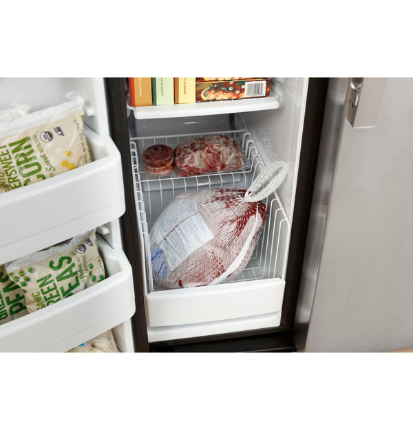 GE 25.3-cu ft Side-by-Side Refrigerator with Ice Maker ,Water and Ice Dispenser ( Stainless steel ) ENERGY STAR Certified