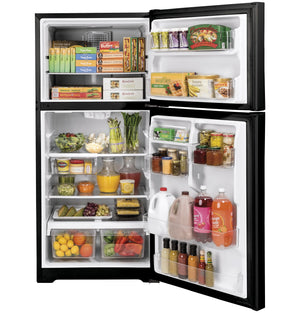 GE 19.1-cu ft Top-Freezer Refrigerator ( Black ) ENERGY STAR Certified