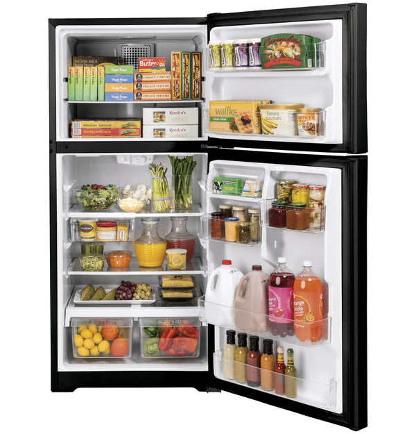 GE 19.1-cu ft Top-Freezer Refrigerator ( Black ) ENERGY STAR Certified