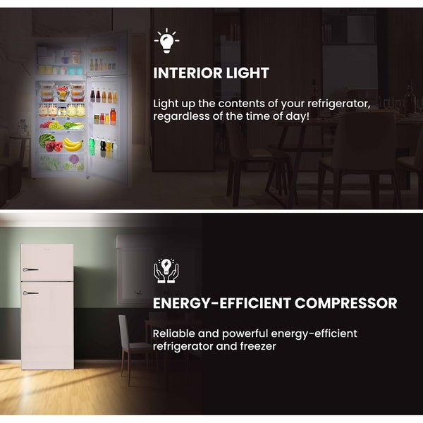 ConServ 18-cu ft Counter-Depth Top-Freezer Refrigerator with Ice Maker ( Cream )