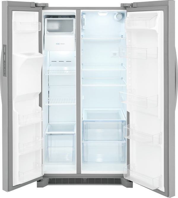 Frigidaire 25.6-cu ft Side-by-Side Refrigerator with Ice Maker ,Water and Ice Dispenser ( Stainless steel ) ENERGY STAR Certified