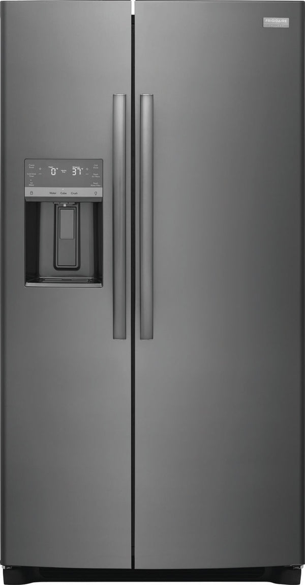 Frigidaire Gallery 25.6-cu ft Side-by-Side Refrigerator with Ice Maker ,Water and Ice Dispenser ( Fingerprint Resistant Black Stainless Steel ) ENERGY STAR Certified