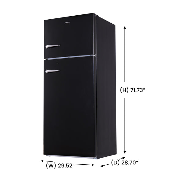 ConServ 18-cu ft Counter-Depth Top-Freezer Refrigerator with Ice Maker ( Black )