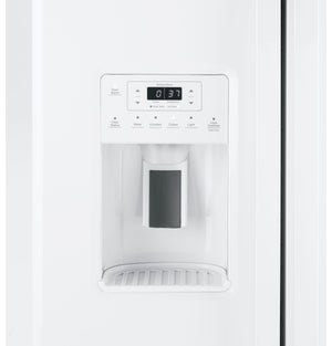 GE 25.3-cu ft Side-by-Side Refrigerator with Ice Maker ,Water and Ice Dispenser ( White )