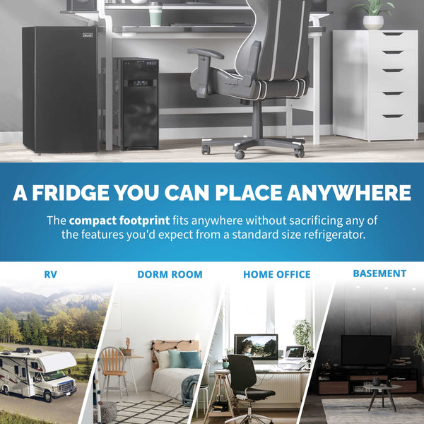 NewAir Mini Fridges 3.3-cu ft Mini Fridge with Freezer ( Black ) ENERGY STAR