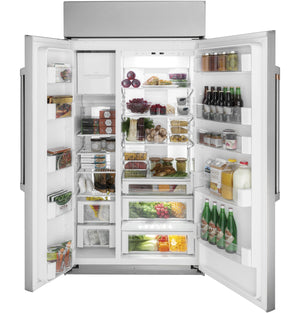 Cafe 29.5-cu ft Counter-Depth Side-by-Side Refrigerator Built-In Smart Compatible with Ice Maker ( Stainless Steel )