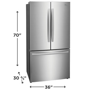 Frigidaire Gallery Counter-Depth 23.3-cu ft 3 -Door French Door Refrigerator with Ice Maker with Water Dispenser ( Fingerprint Resistant Stainless Steel ) ENERGY STAR Certified