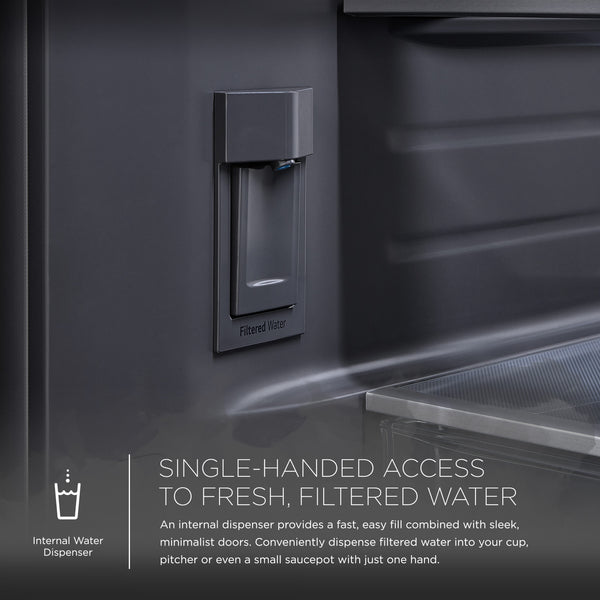 LG STUDIO Counter-Depth 26.5-cu ft 3 -Door Smart Compatible French Door Refrigerator with Ice Maker with Water Dispenser ( PrintProof Stainless Steel ) ENERGY STAR Certified