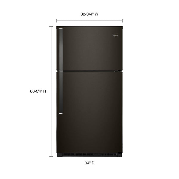 Whirlpool 21.3-cu ft Top-Freezer Refrigerator ( Fingerprint Resistant Black Stainless ) ENERGY STAR Certified