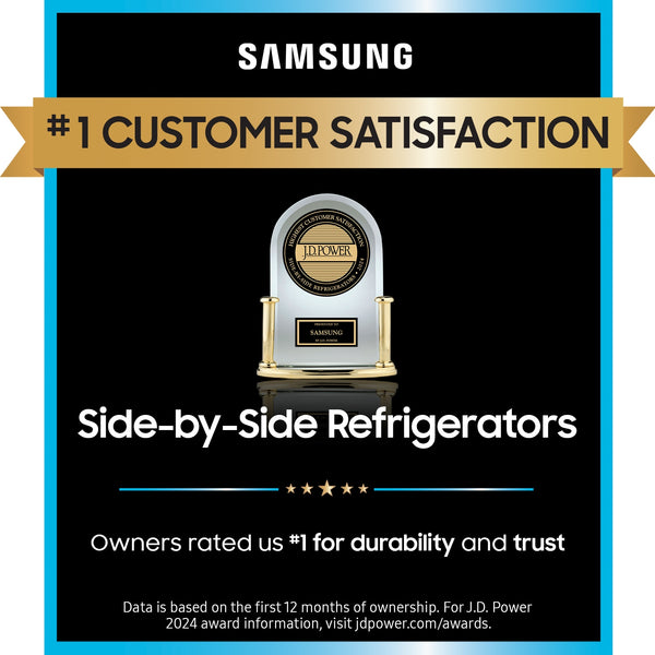 Samsung 28-cu ft Side-by-Side Refrigerator Smart Compatible with Ice Maker with Ice Dispenser ( Fingerprint Resistant Stainless Steel )
