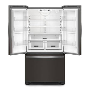 Whirlpool Counter-Depth 20-cu ft 3 -Door French Door Refrigerator with Ice Maker ( Black Stainless Steel ) ENERGY STAR Certified