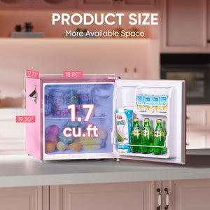 Upstreman 1.7-cu ft Retro Mini Fridge(Pink)ENERGY STAR