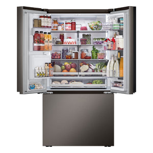LG Counter-Depth InstaView 4 Types of Ice 25.5-cu ft 3 -Door Smart Compatible French Door Refrigerator with Dual Ice Maker with Water and Ice Dispenser and Door within Door ( PrintProof Black Stainless Steel ) ENERGY STAR Certified