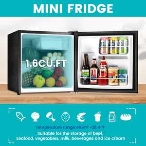 Jeremy Cass 1.6-cu ft Mini Fridge with Freezer ( Black ) ENERGY STAR