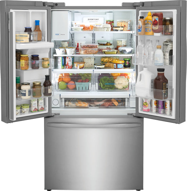 Frigidaire Counter-Depth 22.6-cu ft 3 -Door French Door Refrigerator with Ice Maker with Water and Ice Dispenser ( Stainless steel ) ENERGY STAR Certified