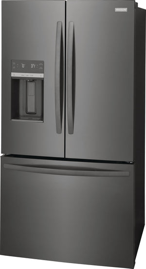 Frigidaire Standard-Depth 27.8-cu ft 3 -Door French Door Refrigerator with Ice Maker with Water and Ice Dispenser ( Black Stainless Steel ) ENERGY STAR Certified