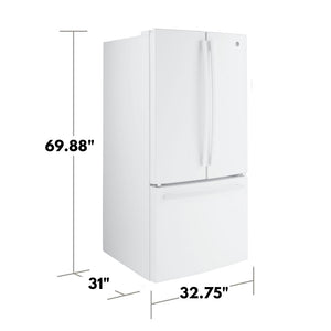 GE Counter-Depth 18.6-cu ft 3 -Door French Door Refrigerator with Ice Maker with Water Dispenser ( White ) ENERGY STAR Certified