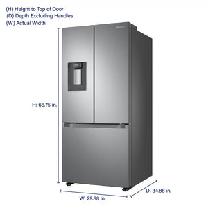 Samsung Standard-Depth 22-cu ft 3 -Door Smart Compatible French Door Refrigerator with Ice Maker with Water Dispenser ( Fingerprint Resistant Stainless Steel ) ENERGY STAR Certified