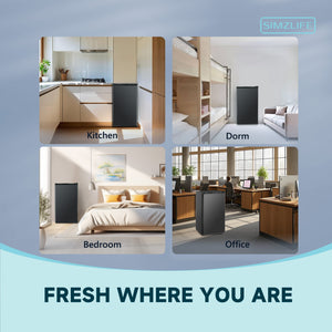 SIMZLIFE 3.2-cu ft Mini Fridge with Freezer ( Black ) Garage Ready